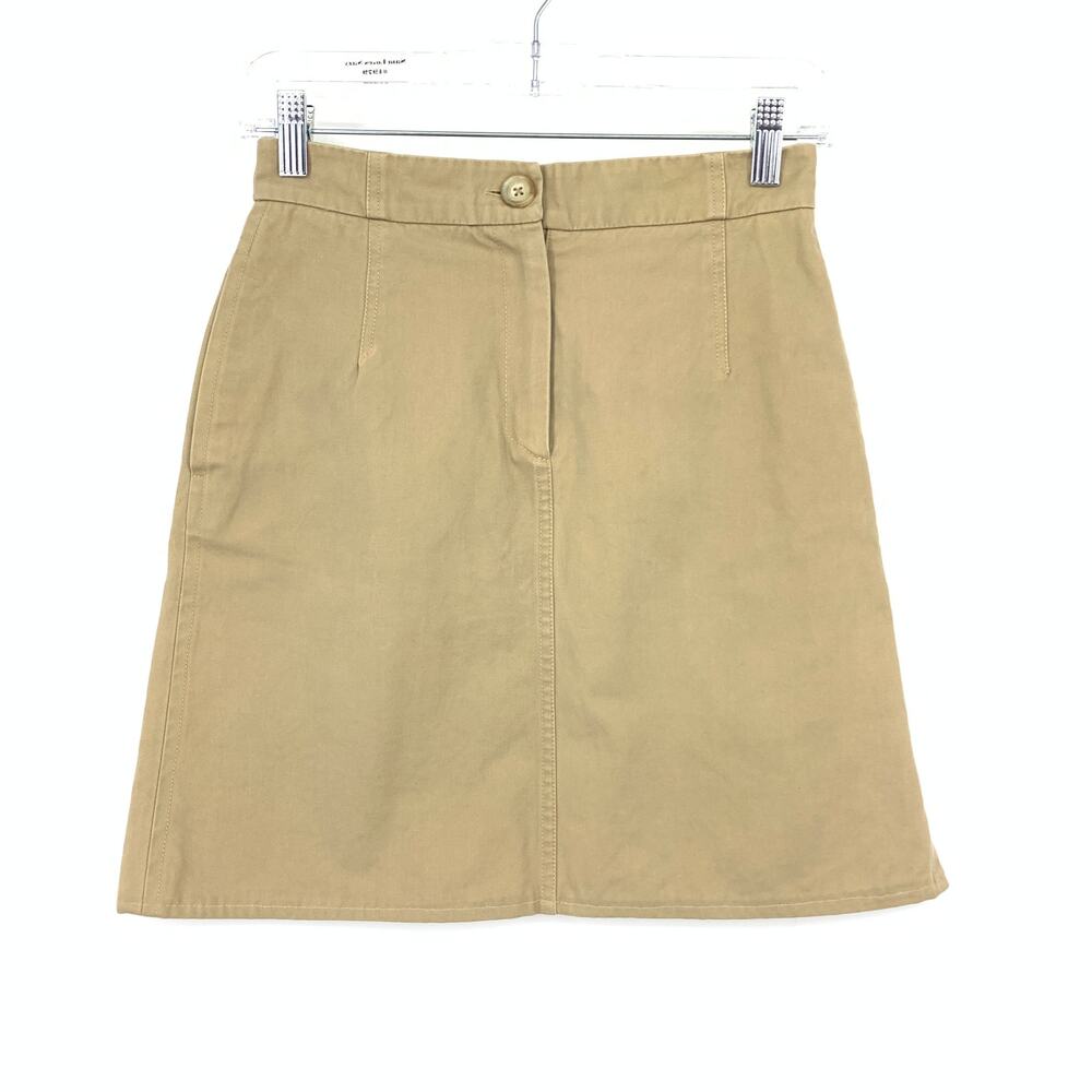Emilio Pucci Firenze A-Line Mini Skirt Womens Size 6 Tan Made In Italy Cotton